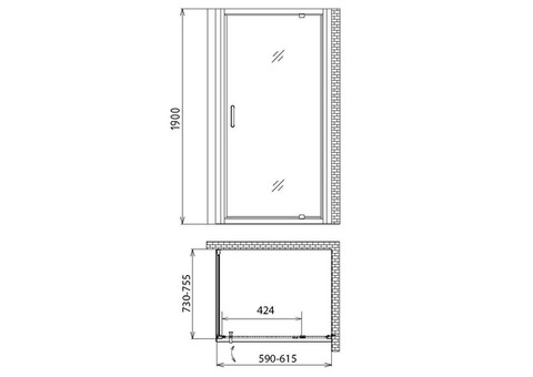 Душевой уголок Gemy Sunny Bay S28120-A75 600х750х1900 мм