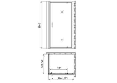 Душевой уголок Gemy Sunny Bay S28160-A75 1000х750х1900 мм