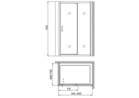 Душевой уголок Gemy Sunny Bay S28191A-A70 1000х700х1900 мм