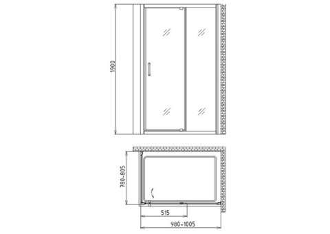 Душевой уголок Gemy Sunny Bay S28191A-A80 1000х800х1900 мм