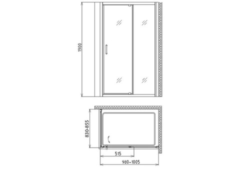 Душевой уголок Gemy Sunny Bay S28191A-A85 1000х850х1900 мм