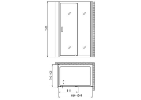 Душевой уголок Gemy Sunny Bay S28191B-A80 1200х800х1900 мм