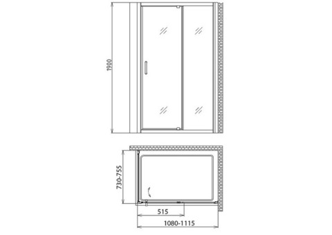 Душевой уголок Gemy Sunny Bay S28191C-A75 1100х750х1900 мм