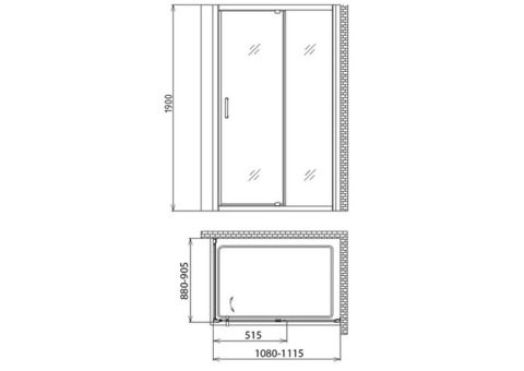 Душевой уголок Gemy Sunny Bay S28191C-A90 1100х900х1900 мм