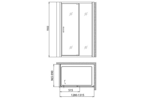 Душевой уголок Gemy Sunny Bay S28191D-A100 1300х1000х1900 мм