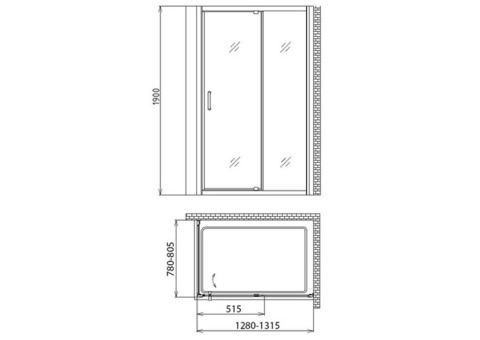 Душевой уголок Gemy Sunny Bay S28191D-A80 1300х800х1900 мм