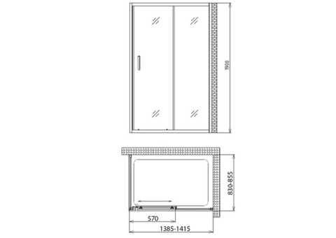 Душевой уголок Gemy Victoria S30191B-A85 1400х850х1900 мм