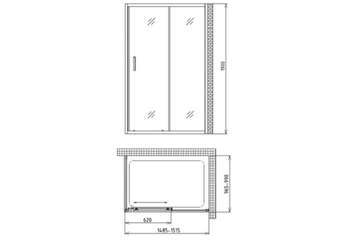 Душевой уголок Gemy Victoria S30191C-A100 1500х1000х1900 мм