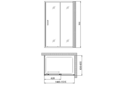 Душевой уголок Gemy Victoria S30191C-A85 1500х850х1900 мм