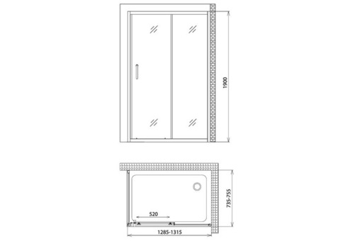 Душевой уголок Gemy Victoria S30191E-A75 1300х750х1900 мм