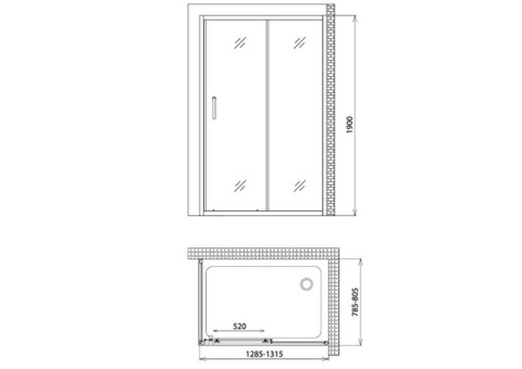 Душевой уголок Gemy Victoria S30191E-A80 1300х800х1900 мм