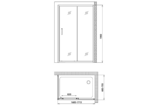 Душевой уголок Gemy Victoria S30191G-A70 1700х700х1900 мм