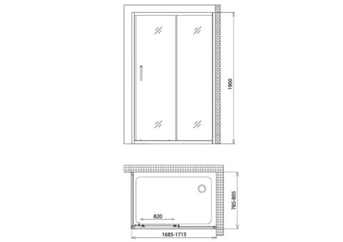 Душевой уголок Gemy Victoria S30191G-A80 1700х800х1900 мм