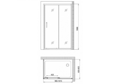 Душевой уголок Gemy Victoria S30191H-A85 1000х850х1900 мм