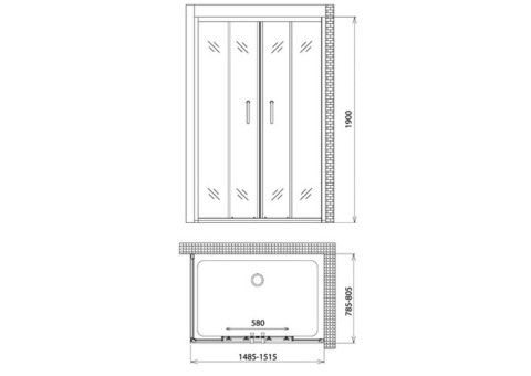 Душевой уголок Gemy Victoria S30192A-A80 1500х800х1900 мм