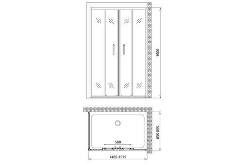 Душевой уголок Gemy Victoria S30192A-A85 1500х850х1900 мм