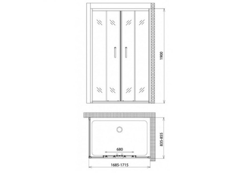 Душевой уголок Gemy Victoria S30192C-A85 1700х850х1900 мм