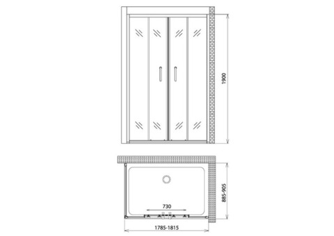 Душевой уголок Gemy Victoria S30192D-A90 1800х900х1900 мм