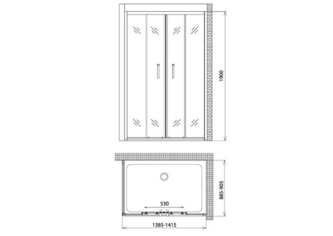 Душевой уголок Gemy Victoria S30192E-A90 1400х900х1900 мм