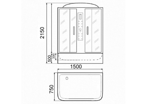 Душевой уголок Parly Quadro QZ71SL/R (QZ71S) с поддоном 1000х700 мм