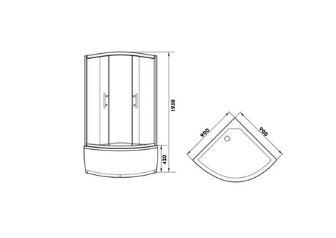 Душевой уголок Parly Z901 высокий поддон 900х900 мм