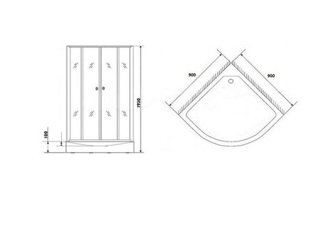 Душевой уголок Parly Z911 низкий поддон 900х900 мм