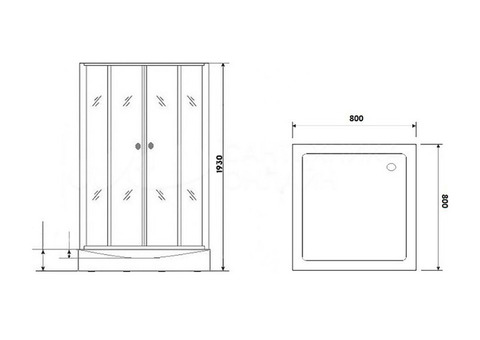 Душевой уголок Parly ZEQ811 800х800х1930 мм