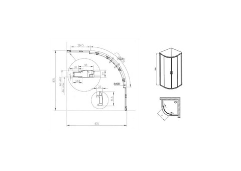 Душевой уголок Ravak Blix XP2CP4-90 R-500 1900х900х900 мм