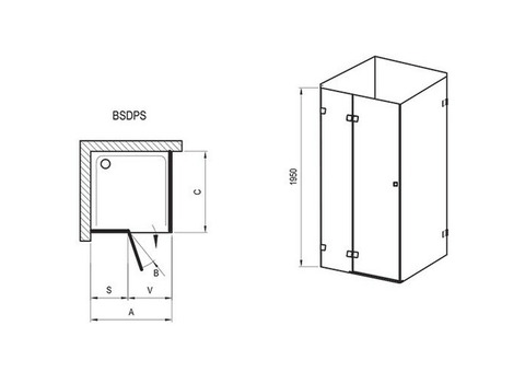 Душевой уголок Ravak Brilliant BSDPS-100/80 L Transparent хром