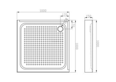 Поддон душевой Erlit Comfort ER100H квадратный 1000х1000 мм