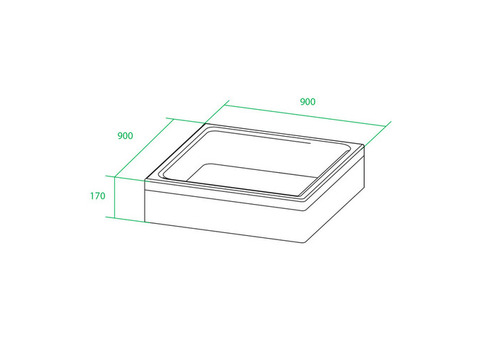 Поддон душевой Iddis Optima Home P19W квадратный 900х900х170 мм