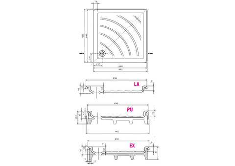 Поддон душевой Ravak Angela-90 PU A007701120 белый