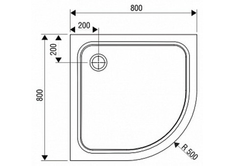 Поддон душевой Ravak Elipso Pro Chrom полукруглый 800x800х30 мм