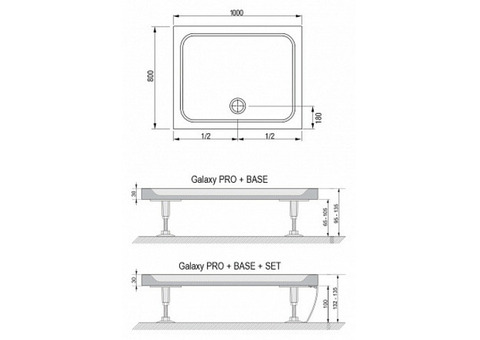 Поддон душевой Ravak Gigant Pro Chrome прямоугольный 1000x800х30 мм