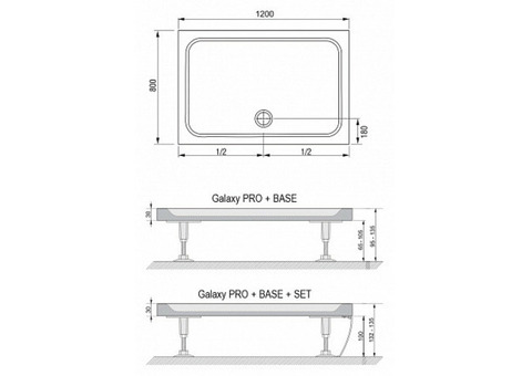 Поддон душевой Ravak Gigant Pro Chrome прямоугольный 1200x800х30 мм