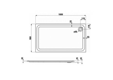 Душевой поддон Laufen Solution 2145080000001 900Х1600 мм