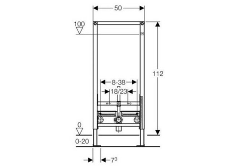 Стеллаж монтажный для биде Geberit Duofix H112 111.520.00.1