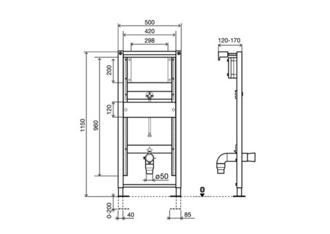 Система инсталляции для писсуара Oli Urinal 136179