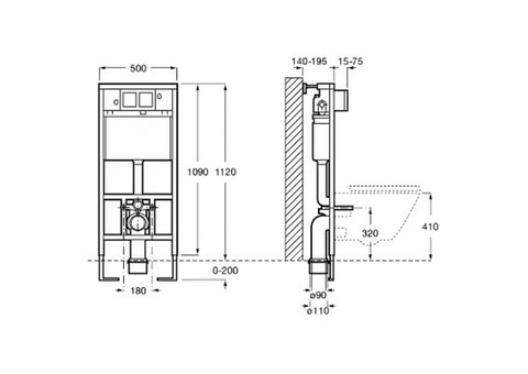 Инсталляция для унитаза Roca Duplo WC 7890090020