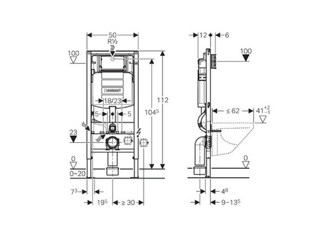 Комплект монтажный для унитаза Geberit Duofix 111.300.00.5 UP320