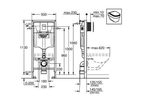 Система инсталляции для унитаза Grohe Rapid SL 38772001