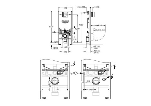 Система инсталляции для подвесного унитаза Grohe Rapid SLX 39593000