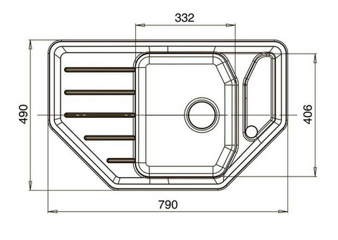 Кухонная мойка GranFest Corner GF-C800E 790х490 мм композитная бежевая угловая