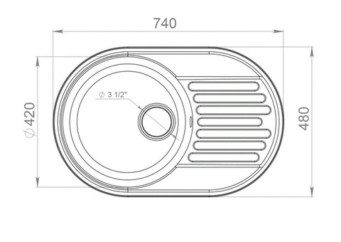 Кухонная мойка GranFest Quarz GF-Z18 740х480 мм композитная песочная