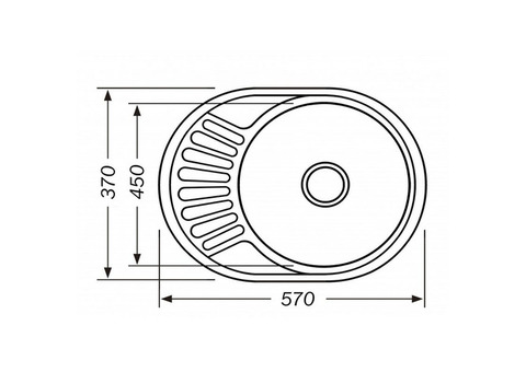 Кухонная мойка Premial 5745 овальная стальная полированная 0,6 мм