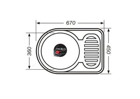 Кухонная мойка Premial 6745 стальная полированная 0,8 мм