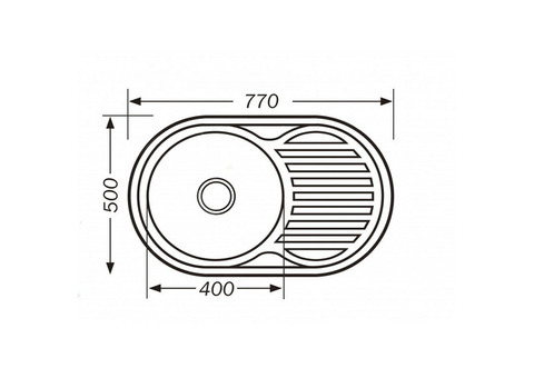Кухонная мойка Premial 7750 овальная стальная декор сеточка 0,8 мм