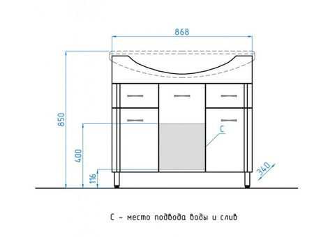 Тумба с раковиной Style Line Эко Стандарт №26 90 белая