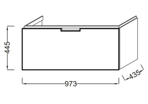 Тумба под раковину Jacob Delafon Reve EB1132-R-274 973х445х435 мм черный лак