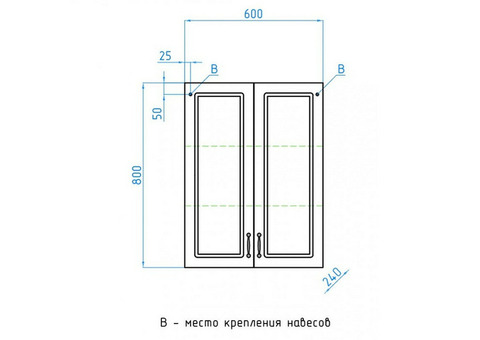 Шкаф подвесной Style Line Олеандр-2 60 рельеф пастель